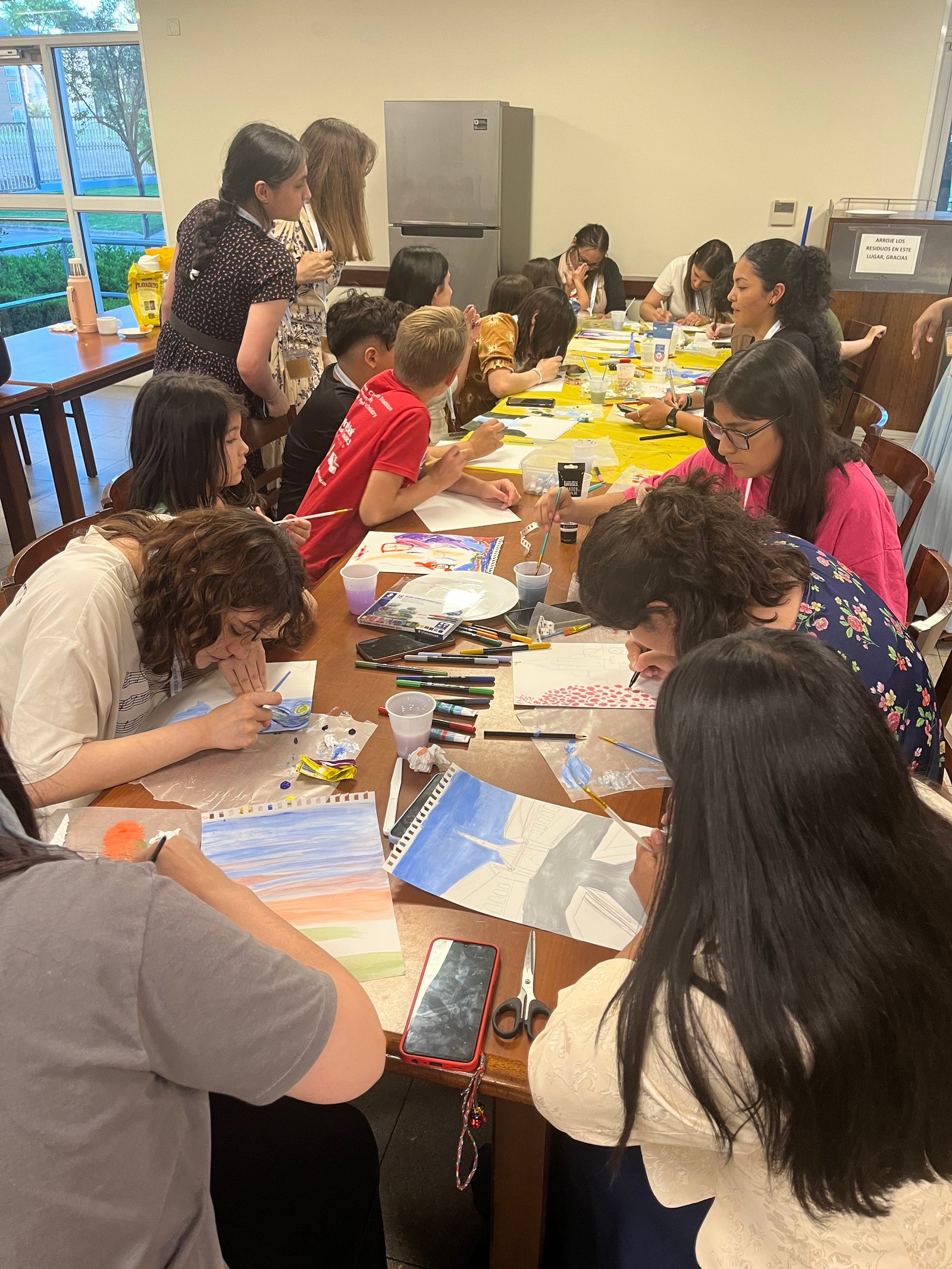 Youth engaged in a group activity during a church event